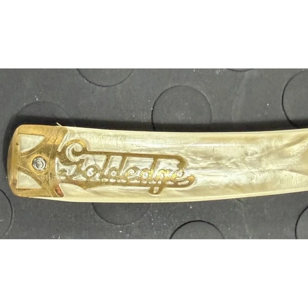 Dubi Duck Round Point Straight Razor Vintage Goldedge 5/8 In Original Box Mint